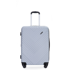 Expandable 3 Piece Luggage Sets PC Lightweight Suitcase with Two Hooks, Spinner Wheels, TSA Lock, (20/24/28), Silver